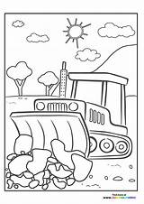 Excavator moving Rocks  Coloring Pages For Kids sketch template