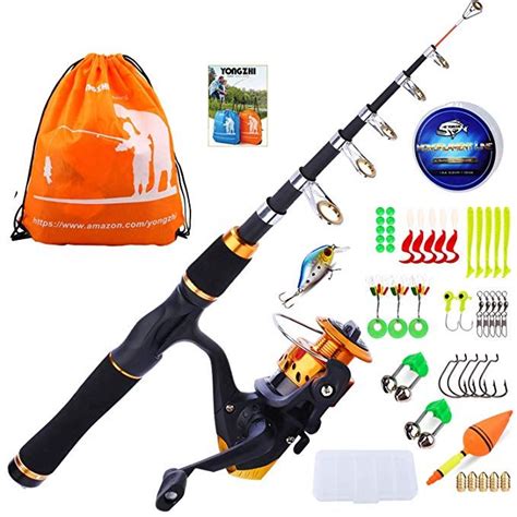 YONGZHI Kids Fishing Pole with Spinning Reels,Telescopic Fishing Rod ...