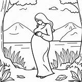 Pregnant Woman In Nature Coloring Page  Pagescom sketch template