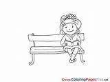 Bench Girl Kids Download Coloring Pages sketch template