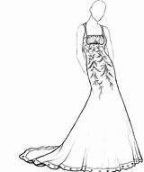 Prom Dress Pages Coloring sketch template