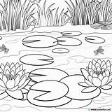 Coloring Page Of A water lily In The Wild Download Or Print For Free sketch template