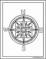 Compass Rose Fill In Coloring Sheet Pages sketch template