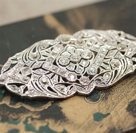 Circa 1900 Platinum & Diamond Brooch – Pippin Vintage Jewelry