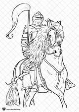 Knight Colouring Page Printable  On Horse Coloring For sketch template