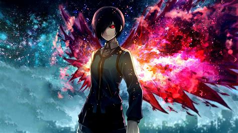 Black hair red eye anime character illustration HD wallpaper | Wallpaper Flare