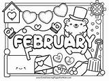 February Coloring Pages  Cute For Kids Kindergarten sketch template