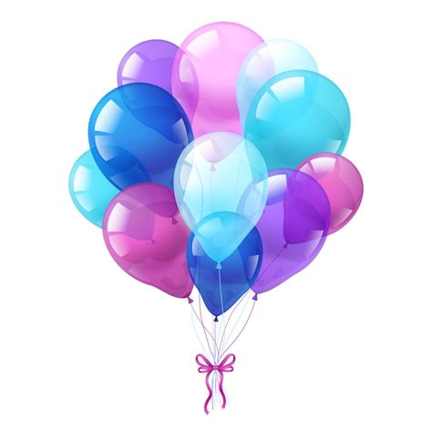 Globos de colores manojo fondo blanco | Descargar Vectores gratis