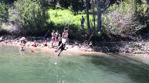 Deadwood camping trip rope swing 44 Parker - YouTube