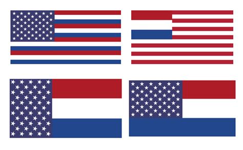 Made a couple attempts at making a Dutch-American flag : r/vexillology