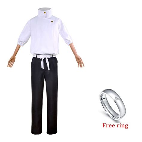 Okkotsu Yuta Cosplay Cosplays Costume Okkotsu Yuta Uniform White Clothes Wig R - Rings