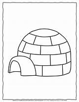 Igloo Coloring Pages Penguin Next To Page Classic Polar sketch template