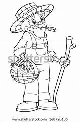 Coloring Page Farmer Illustration Children Stock 168720185  sketch template
