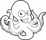 Printable Octopus Coloring Page sketch template