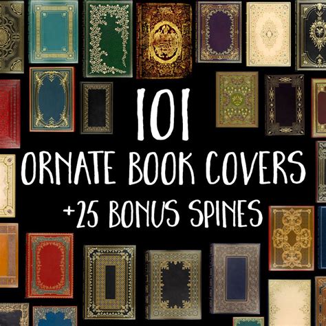 101 Book Covers: Book Cover Digital Paper Decorative Old Book Graphics ...