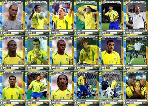 Brazil team stickers for the 2002 World Cup Final.