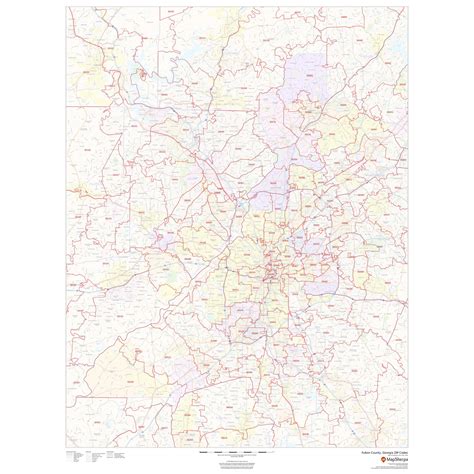 Fulton County, Georgia - Zip Codes by Map Sherpa - The Map Shop