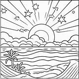 Sunrise Coloring Pages sketch template