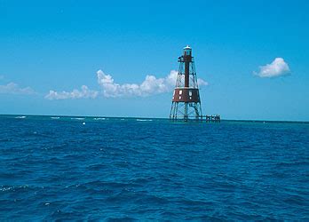 Carysfort Reef Lighthouse (1852), 112 feet tall octagonal pyramidal skeletal tower in Florida ...