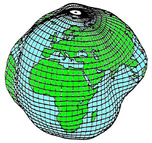 4: Perspective view of the Geoid (Geoid undulations 15000:1). | Download Scientific Diagram