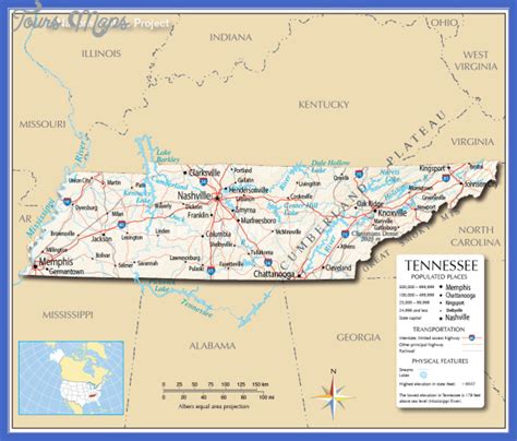 Tennessee Map - ToursMaps.com