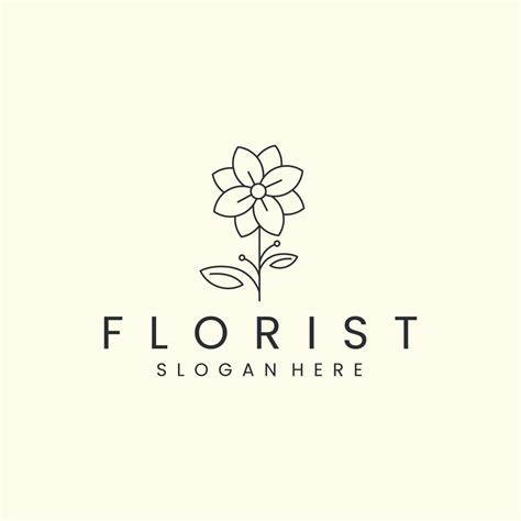 florist with linear style logo icon vector illustration. nature, floral ...