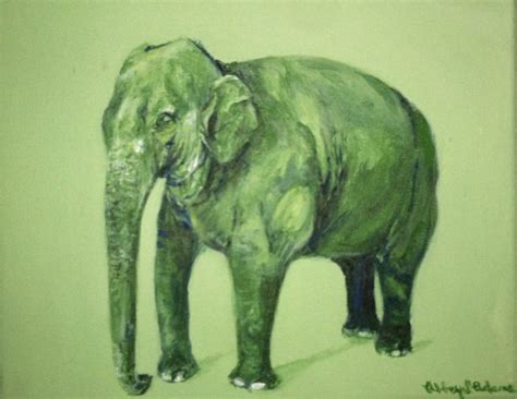 Green Elephant Acrylic on canvas | Elephant love, Animal art, Elephant