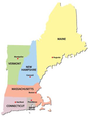 New England Map - Maps of the New England States