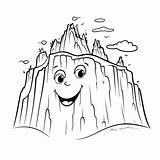 Happy Rock Coloring Page Outline Sketch Drawing Vector Cliff  sketch template
