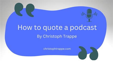 How to cite a podcast in text and other content types - Christoph’s Content Corner