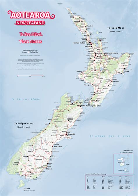 Te Reo Māori Map of Aotearoa/New Zealand | The Map Kiwi