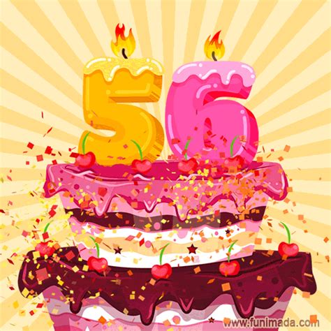 Happy 56th Birthday Animated GIFs | Funimada.com