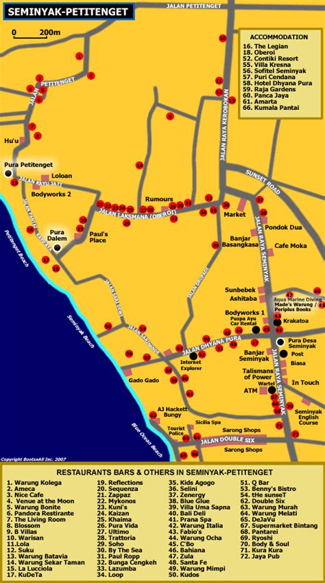 Map of Seminyak-Petitenget | Bali map, Bali travel guide, Seminyak