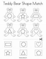 Teddy Bear Shape Match Coloring Page  Twisty Noodle sketch template