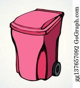 11 Large Street Trash Can Vector Drawing Clip Art | Royalty Free - GoGraph