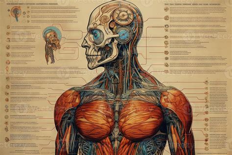 humano camaleón cyborg animal detallado infografía, lleno detalles anatomía póster diagrama ...