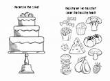 Healthy And Unhealthy Food Coloring Pages sketch template