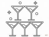 Valentines Day Cocktail Glasses coloring Page  Free Printable sketch template