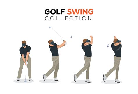 Premium Vector | Golf swing collection illustration