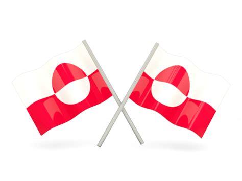 Two wavy flags. Illustration of flag of Greenland