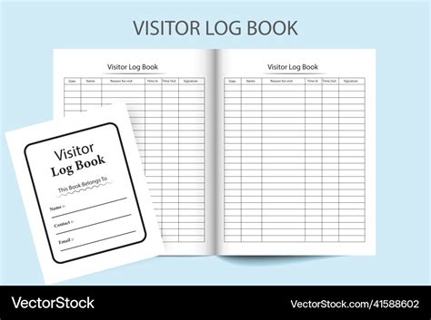 Kdp interior visitor log book template Royalty Free Vector