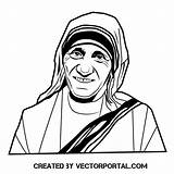 Mother Teresa Coloring Page Pages Sketch sketch template