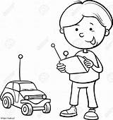 Boy Playing Toy Car coloring Page sketch template