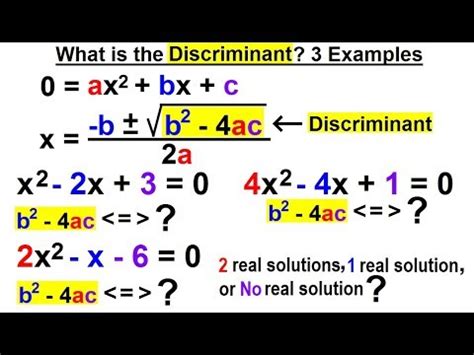 Algebra - Ch. 27: The Discriminant (2 of 11) What is the Discriminant ...