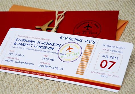 Boarding Pass Wedding Invitation | Boarding pass wedding invitation, Airplane wedding ...