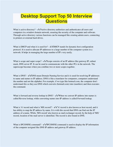 Desktop Support Analyst Interview Questions Answers Pdf Forms