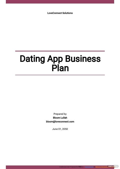 business plan for a dating app