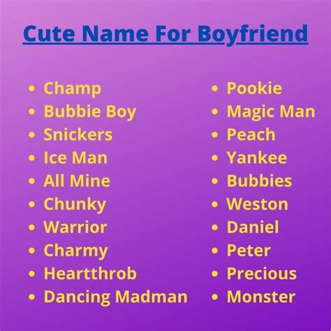 cute nicknames for guys your dating