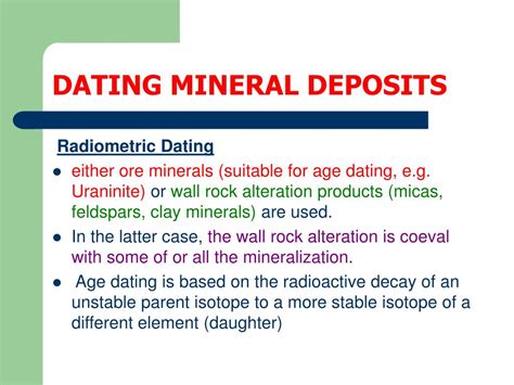 dating minerals