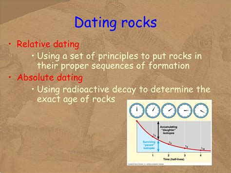 dating of rocks by various methods
